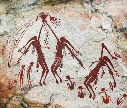Peinture rupestre Kiro Kiro d’Australie, de la région de Kimberley