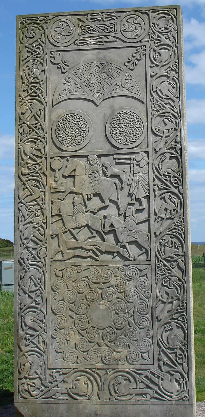 La stèle hilton de Cadboll, pierre sculptée par les pictes d’Ecosse