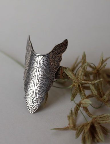 Abondance, bague totem bison en argent