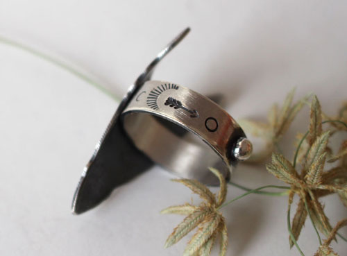 Abondance, bague totem bison en argent