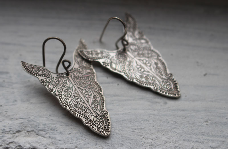 Abondances, boucles d’oreilles bison totem animal en argent