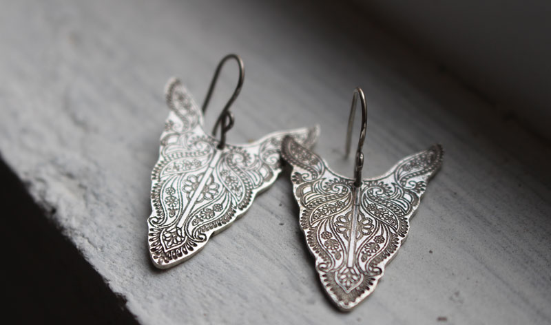 Abondances, boucles d’oreilles bison totem animal en argent