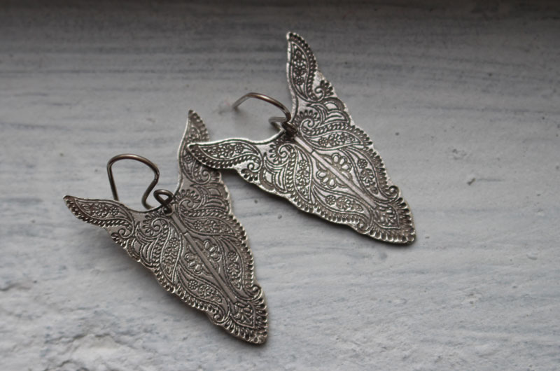 Abondances, boucles d’oreilles bison totem animal en argent