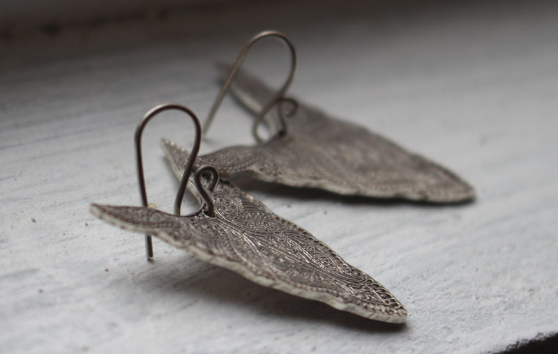 Abondances, boucles d’oreilles bison totem animal en argent