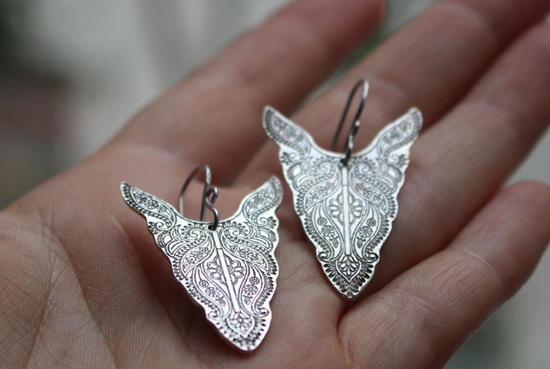 Abondances, boucles d’oreilles bison totem animal en argent