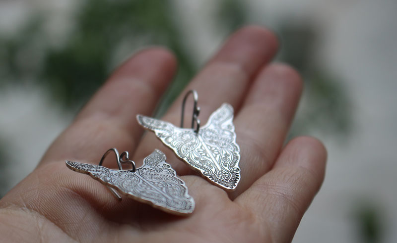 Abondances, boucles d’oreilles bison totem animal en argent