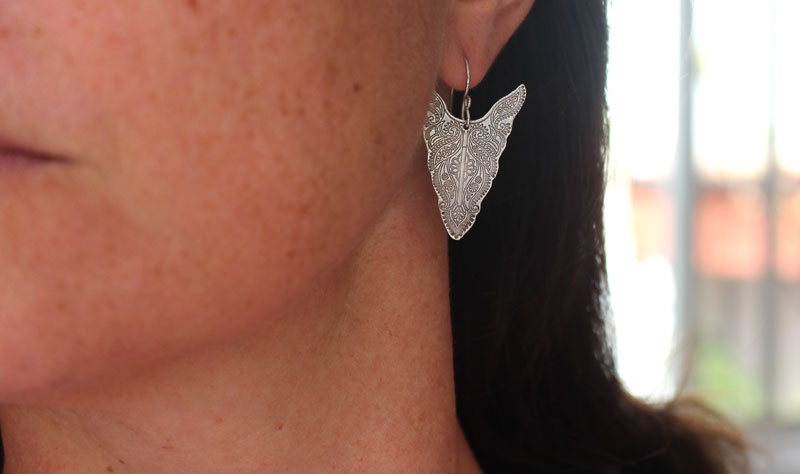 Abondances, boucles d’oreilles bison totem animal en argent