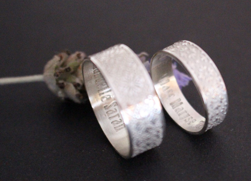 Alliances Esmée, bague gravée médiévale en argent