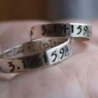 Alliances PI, bague personnalisée symboles d’infini en argent