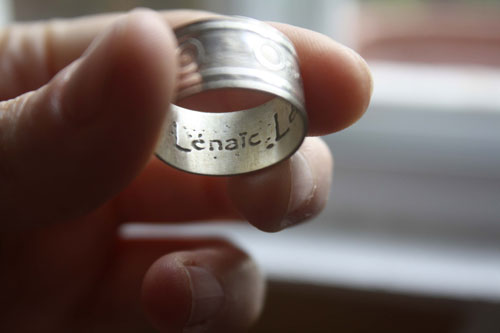 Anneau personnalisé, bague citation One du groupe U2 en argent