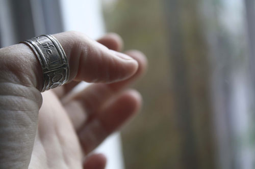 Anneau personnalisé, bague citation One du groupe U2 en argent