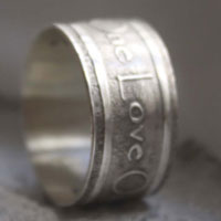 Anneau personnalisé, bague citation One du groupe U2 en argent