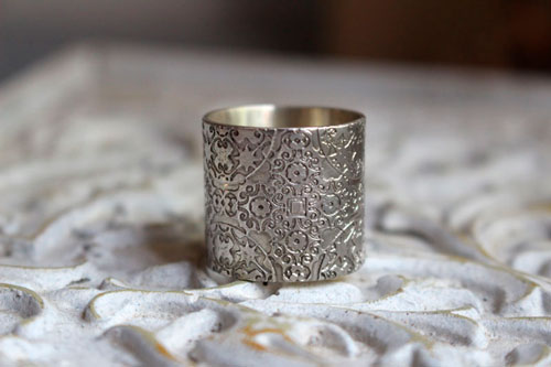 Baudelaire, bague gravée période romantique en argent