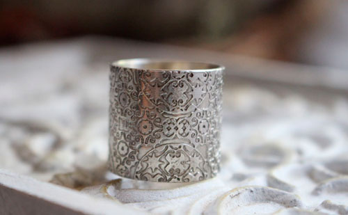 Baudelaire, bague gravée période romantique en argent