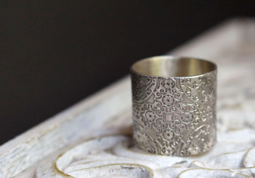 Baudelaire, bague gravée période romantique en argent