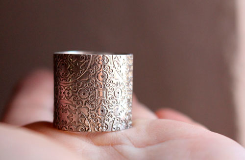 Baudelaire, bague gravée période romantique en argent