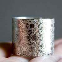 Baudelaire, bague gravée période romantique en argent