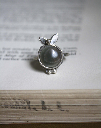 Calliope, bague en argent et jaspe océan