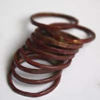 Cuivre feu, bague martelée en cuivre brut
