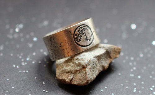 Cycle lunaire, bague lune personnalisée en argent