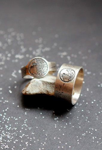 Cycle lunaire, bague lune personnalisée en argent 