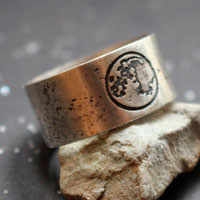 Cycle lunaire, bague lune personnalisée en argent