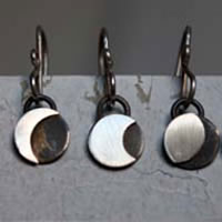 Cycle lunaire, boucles d’oreilles phases de la lune en argent et laiton