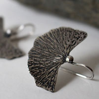 Feuille de Ginkgo, boucles d’oreilles plante médicinale en argent