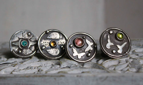 Hérisson d’automne, bague hérisson totem en argent et citrine