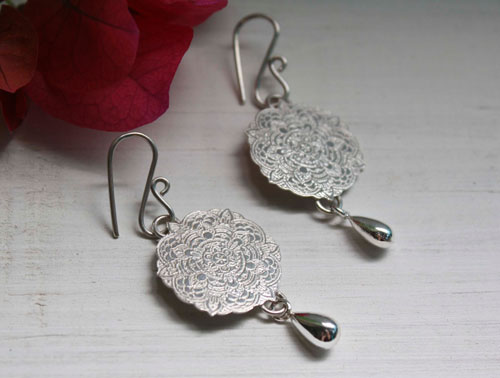 Ishaia, boucles d’oreilles mandala en argent