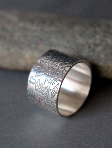 Jardin d&rsquo;enfants, bague dessin d&rsquo;enfant en argent