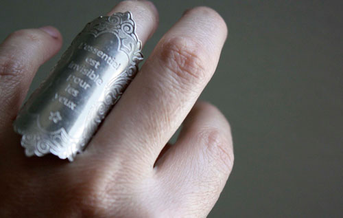 L’essentiel, bague du Petit Prince de Saint-Exupéry en argent