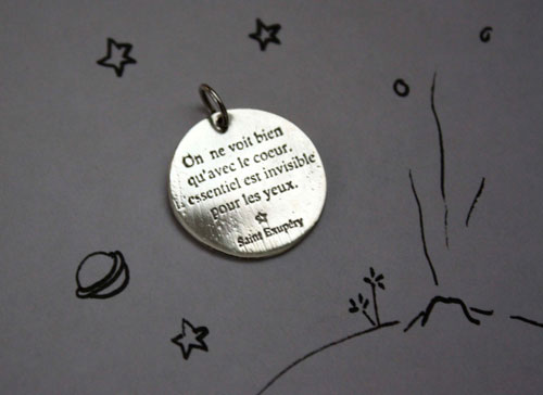 La sagesse du renard, pendentif petit prince en argent