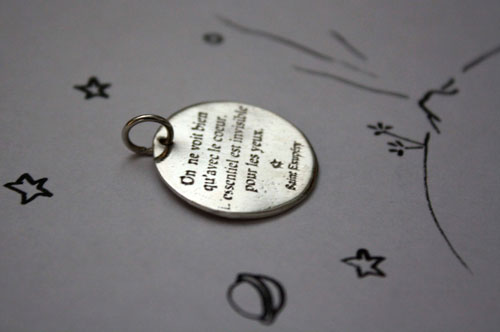 La sagesse du renard, pendentif petit prince en argent