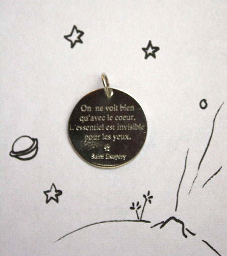 La sagesse du renard, pendentif petit prince en argent