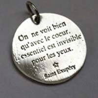 La sagesse du renard, pendentif petit prince en argent