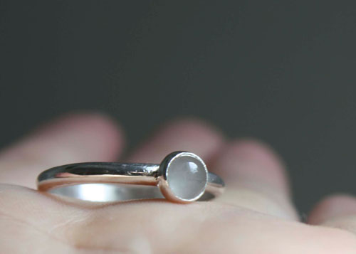 Lagune, bague en argent et aigue-marine