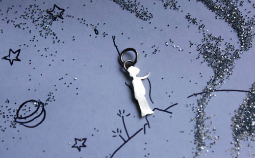 Le petit prince, pendentif Saint-Exupéry en argent