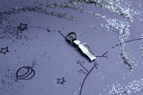 Le petit prince, pendentif Saint-Exupéry en argent