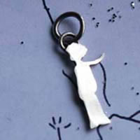 Le petit prince, pendentif Saint-Exupéry en argent