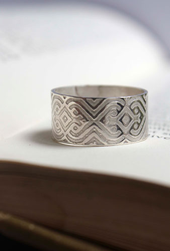 Le sceau du sultan, bague vecteur géométrique en argent
