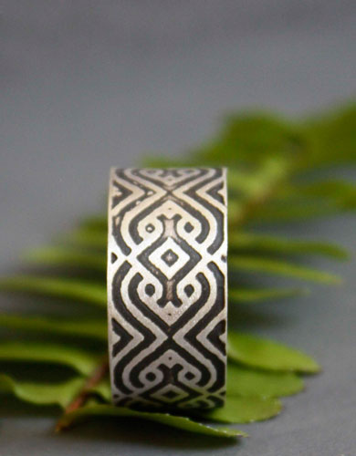 Le sceau du sultan, bague vecteur géométrique en argent