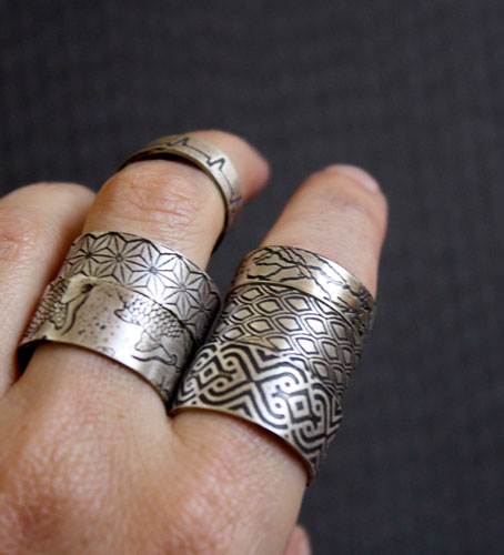 Le sceau du sultan, bague vecteur géométrique en argent
