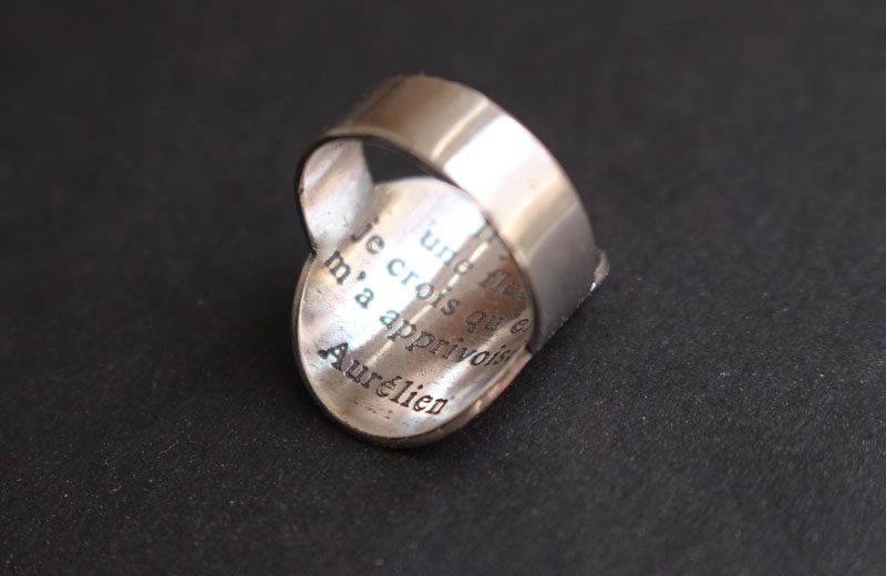 Petite planète, bague gravée du petit prince en argent