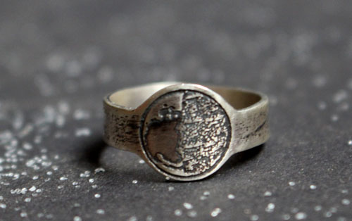 Phase de la lune, bague lune personnalisée en argent