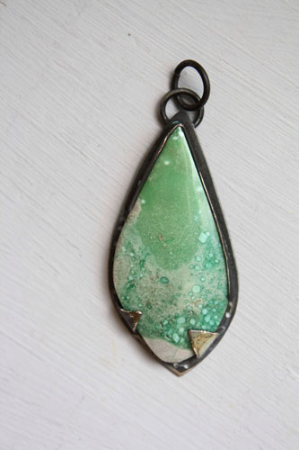 Pin des mers, pendentif ambiance côtière en argent et variscite