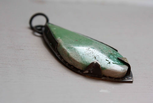 Pin des mers, pendentif ambiance côtière en argent et variscite