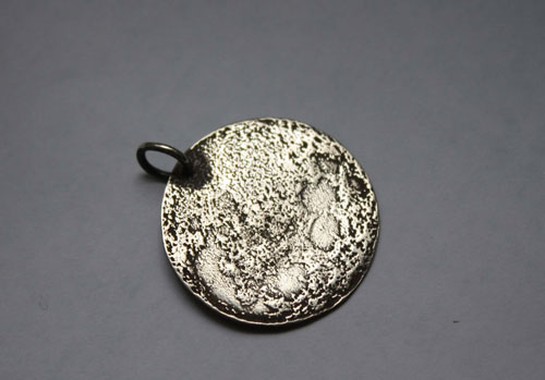 Pleine lune, pendentif astronomie de nuit en argent