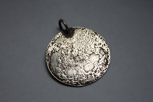 Pleine lune, pendentif astronomie de nuit en argent