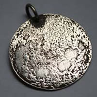 Pleine lune, pendentif astronomie de nuit en argent